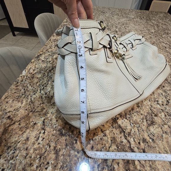 Coach Hampton Off White Leather Carryall Satchel Purse Handbag 10529 - Picture 16 of 16